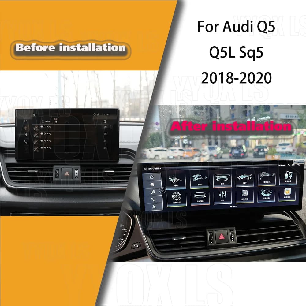 14.9inch 2560*720 Navi Screen For Audi Q5 Q5L Sq5 2018 - 2020 CarPlay Android Car Multimedia Video Player Head Unit Stereo GPS