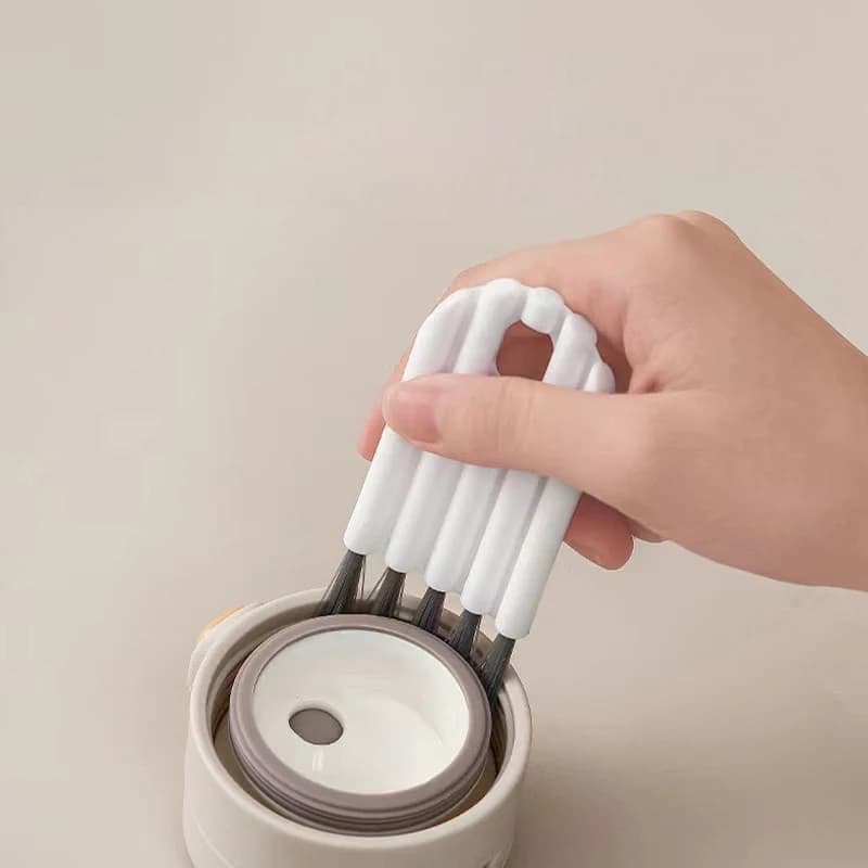 Bottle cap brush, keyboard slot brush, bottle cap brush with curled bristles, air bearing comb, cleaning brush, bottle caps brush, multi-purpose