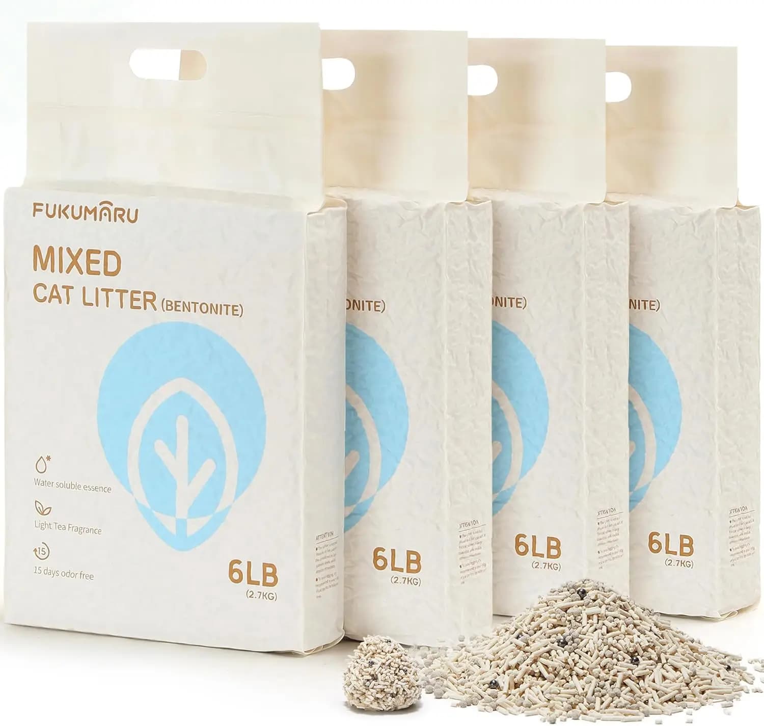 Lettiera per Gatti a Pellet Super Agglomerante, Controllo Efficace degli Odori, Ultra Assorbente, Senza Polvere, Naturale, Smaltibile nel WC, Leggera