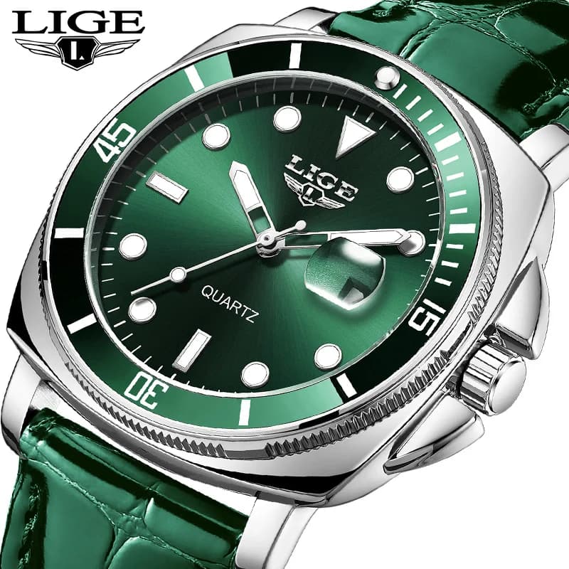 LIGE Orologio da uomo quadrato da lavoro di lusso Orologio da uomo con data luminosa impermeabile per uomo Orologi da uomo al quarzo in acciaio inossidabile Relojs + scatola