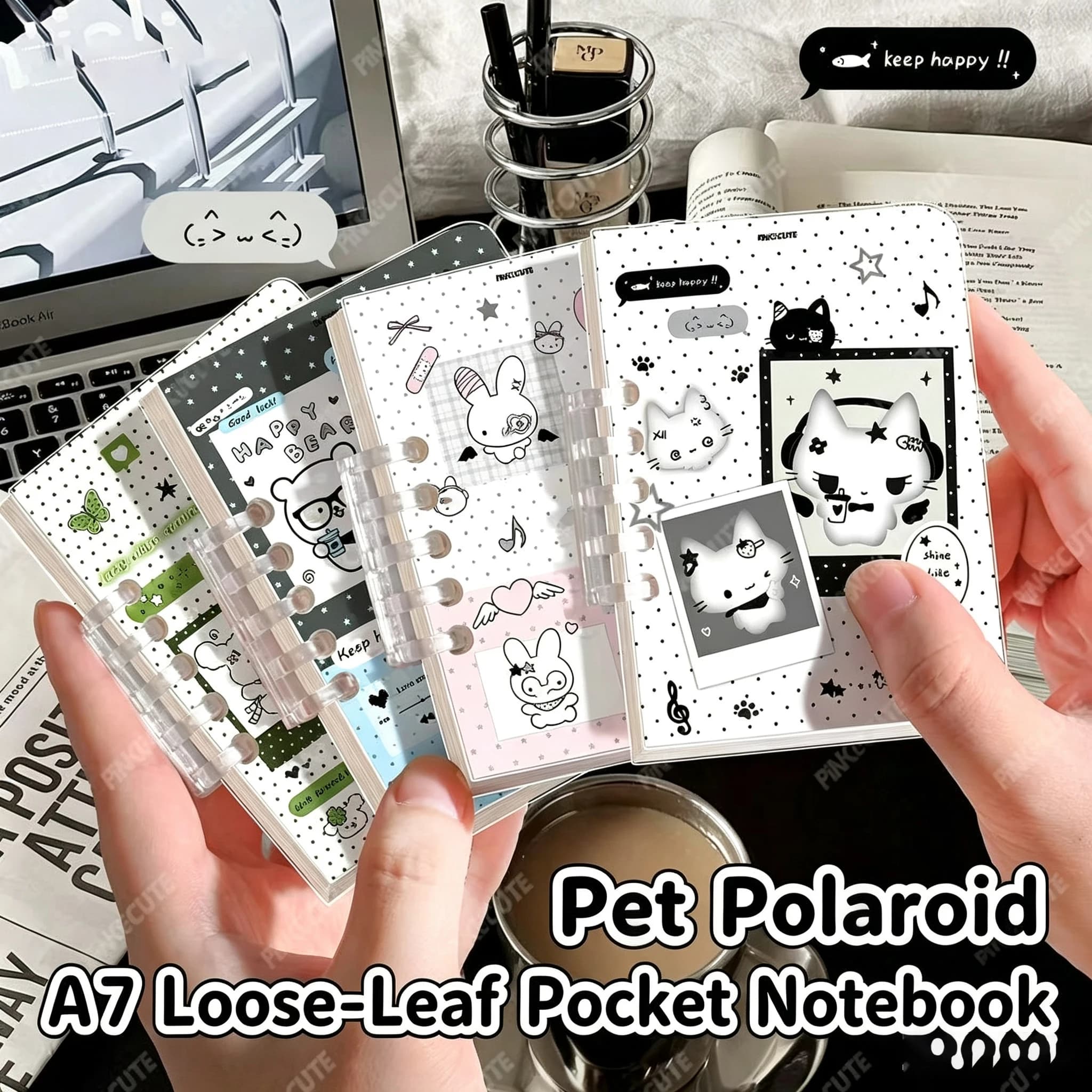 Japanese-style Cute and Simple Yellow Undated Planner A7 High-quality Colorful Inner Pages Weekly Schedule Daily Plan Notebook