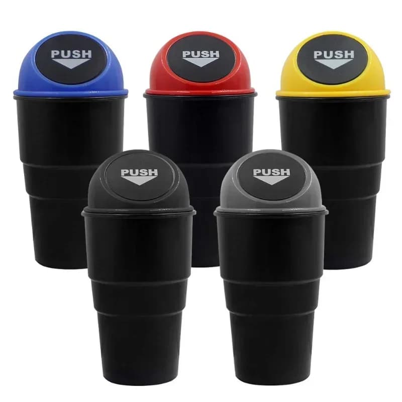 Pattumiera per auto completamente nuova Mini bidone della spazzatura automatico con coperchio portabicchieri porta auto contenitore della spazzatura stoccaggio dei rifiuti uso domestico in ufficio