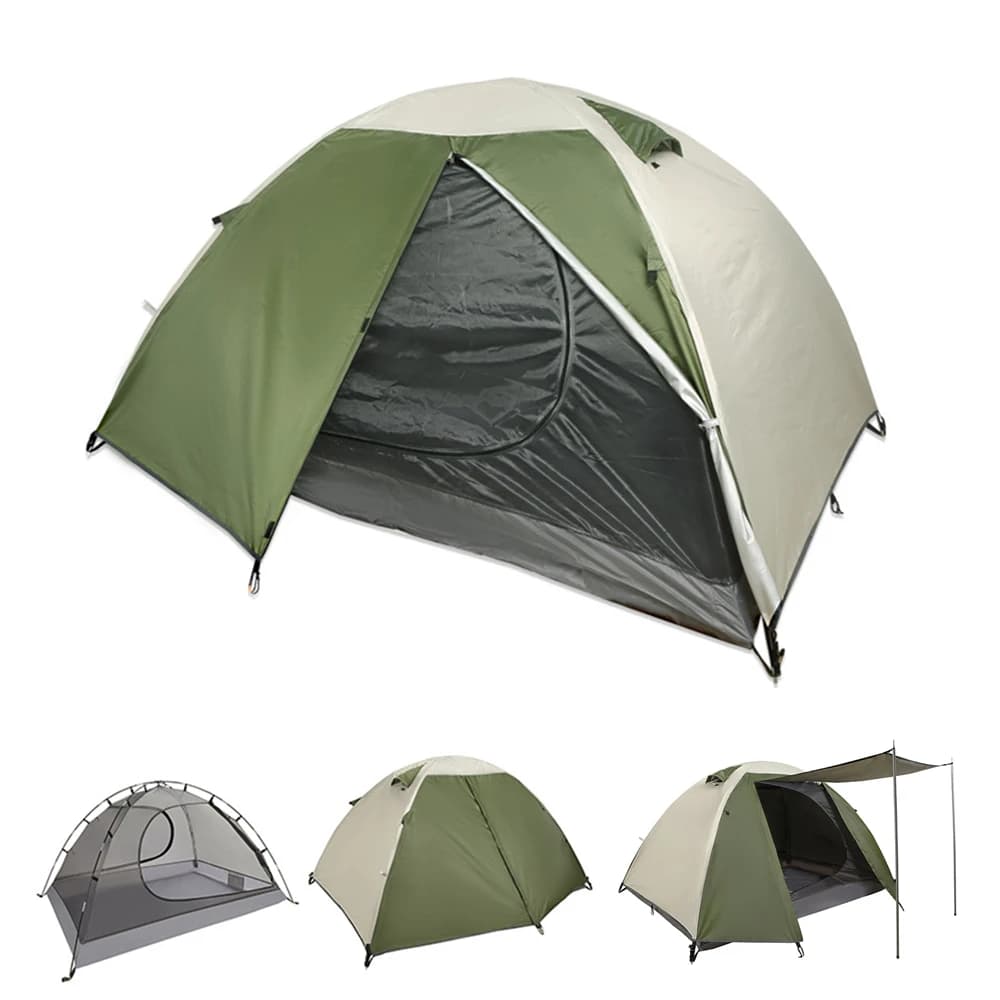 1 camping tent for 2 people camping tents read double layer waterproof portable bag for hiking aluminum travel pole