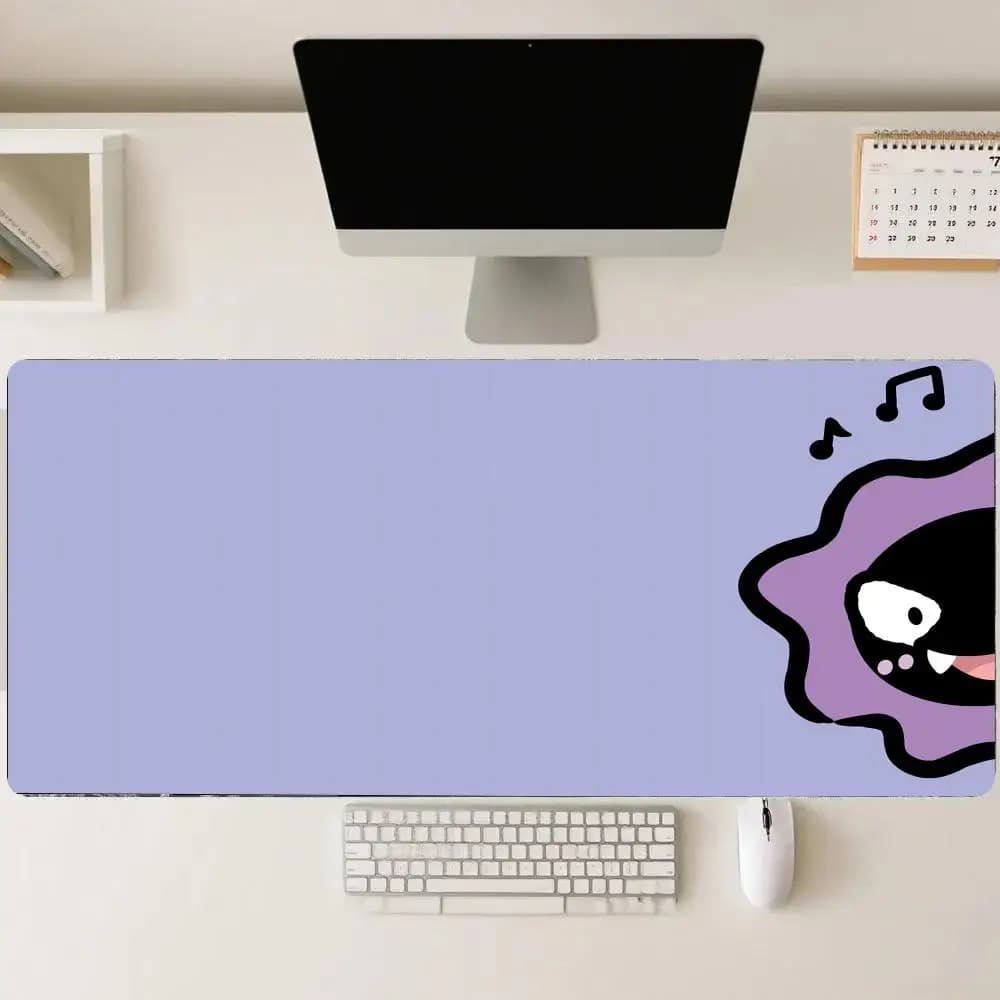 Tappetino da Gioco XXL con Simpatico Design a Espressione Viola, Tappetino per Mouse Grande, Accessorio da Ufficio per Gamer, Set di Tappetini da Scrivania