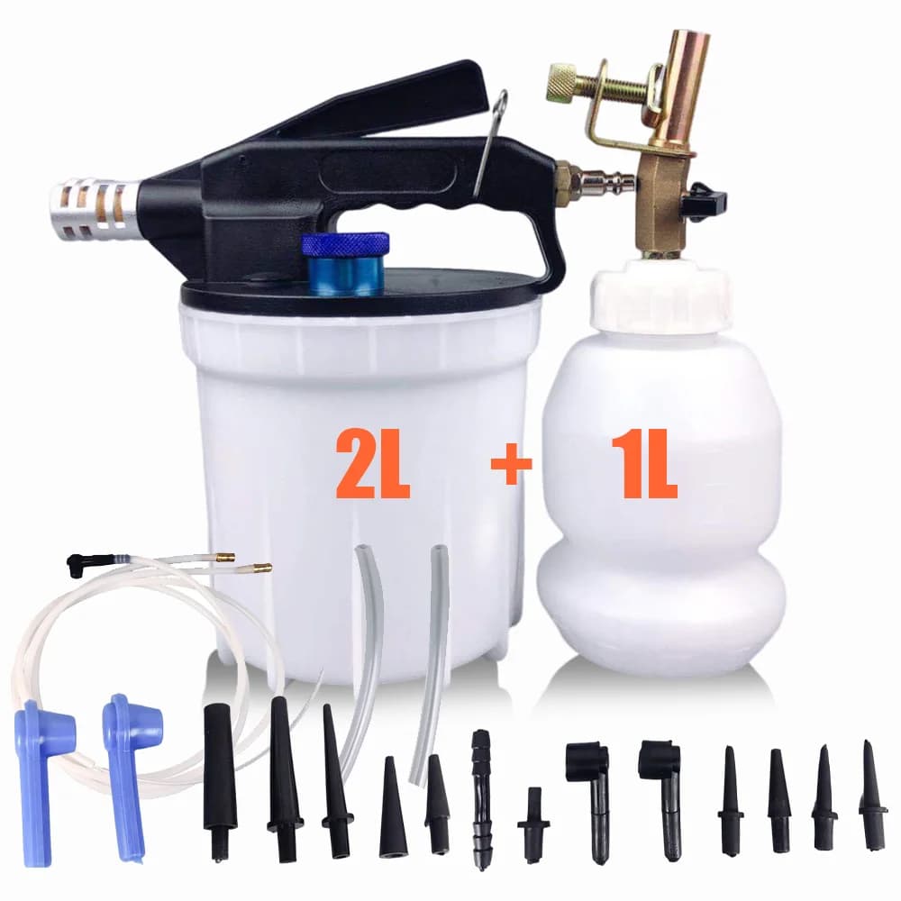 Kit di spurgo dei freni per auto a vuoto da 2 litri Pompa di spurgo del liquido dei freni pneumatico con strumento di sostituzione del fluido dell'olio della bottiglia di ricarica da 1 litro