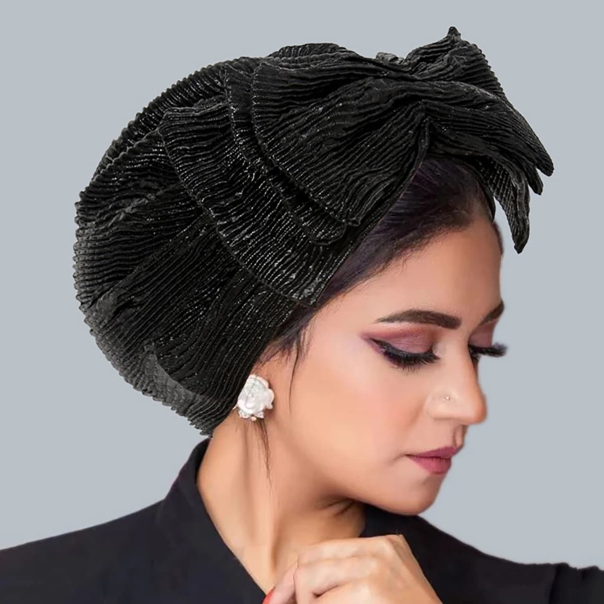 New Fashion Bow Hijab Women's Solid Color Muslim Woman Turbante Elastic Soft Hood Elastic Wrap for head Scarf for head Indian Hats
