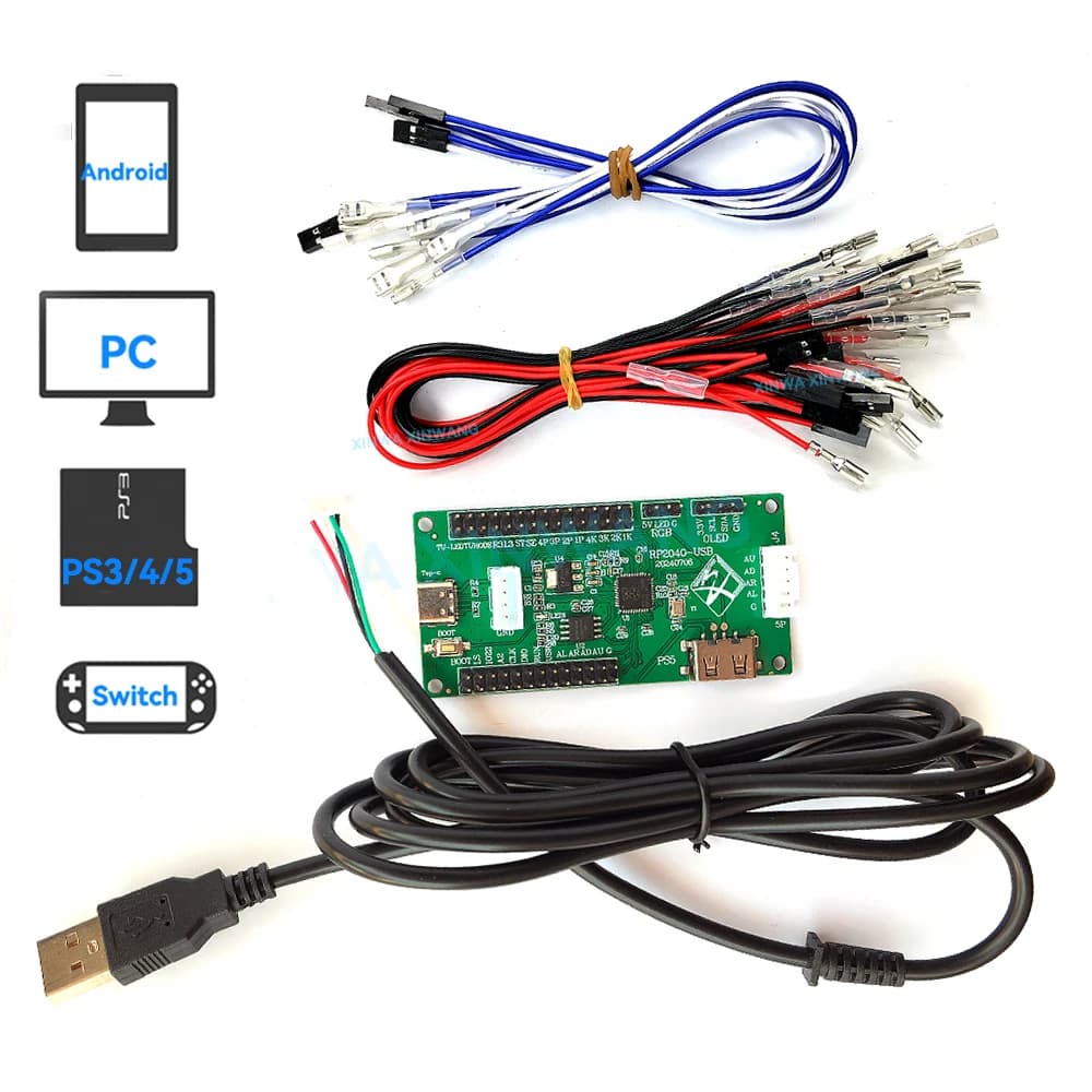 USB Zero Delay Encoder Joystick Hitbox Raspberry Pi PICO Development Board Arcade Game Controller for Xboxone Ps5 PS4 PC Switch