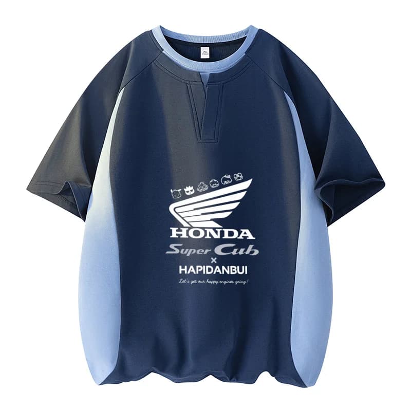 2026 Honda Racing Men's New Summer Pure Cotton Breathable Comfortable Casual Solid Slim-Fit Fashion Top