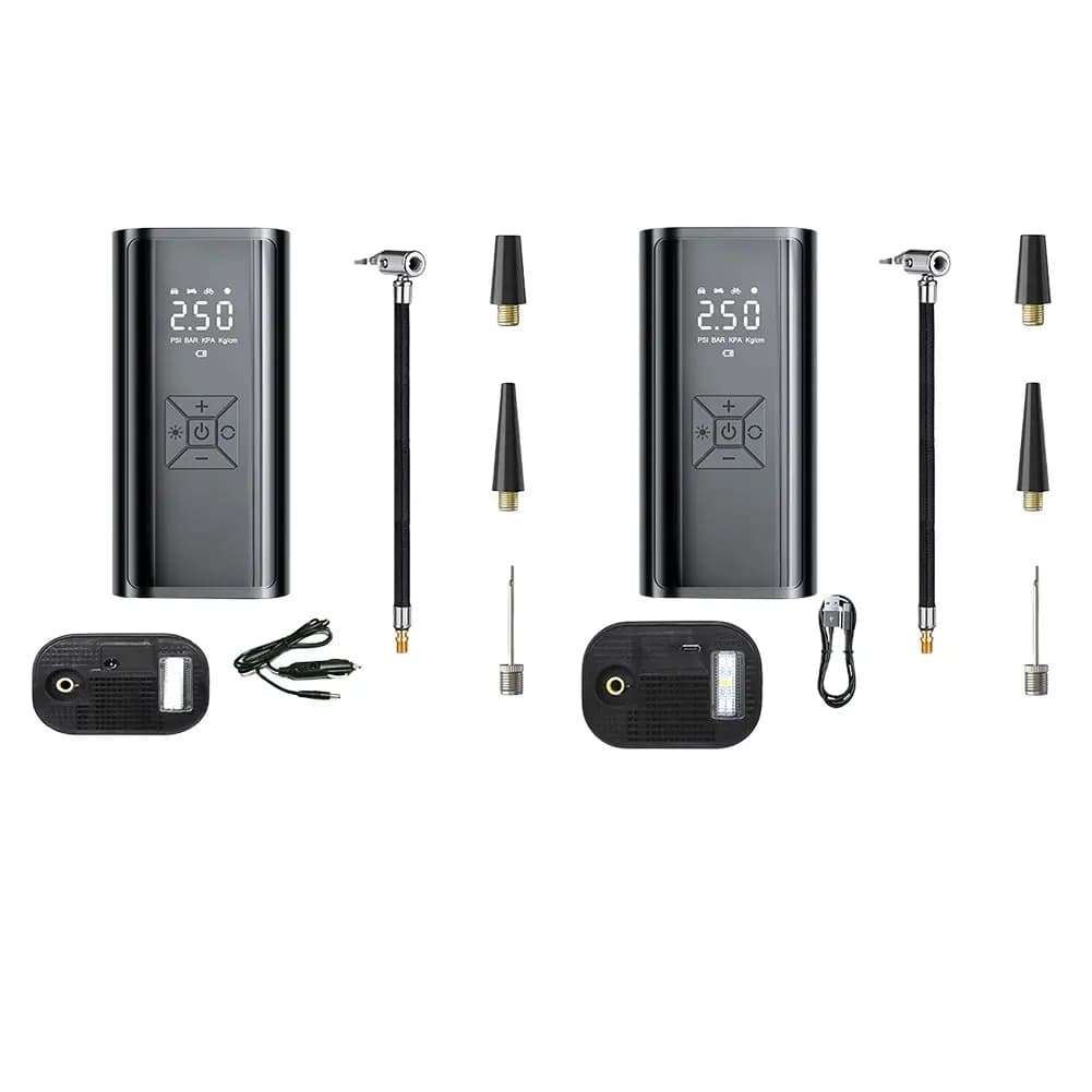 Compressore d'aria portatile intelligente ricaricabile con display LED per pneumatici auto, moto e palloni