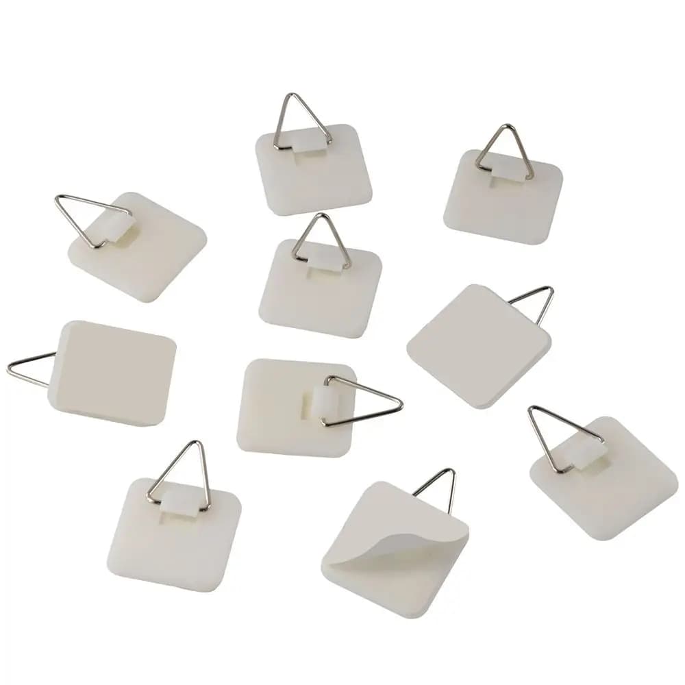 10 pezzi senza chiodi adesivo in plastica invisibile portapiatti ganci per cornici per foto portapiatti grucce per foto