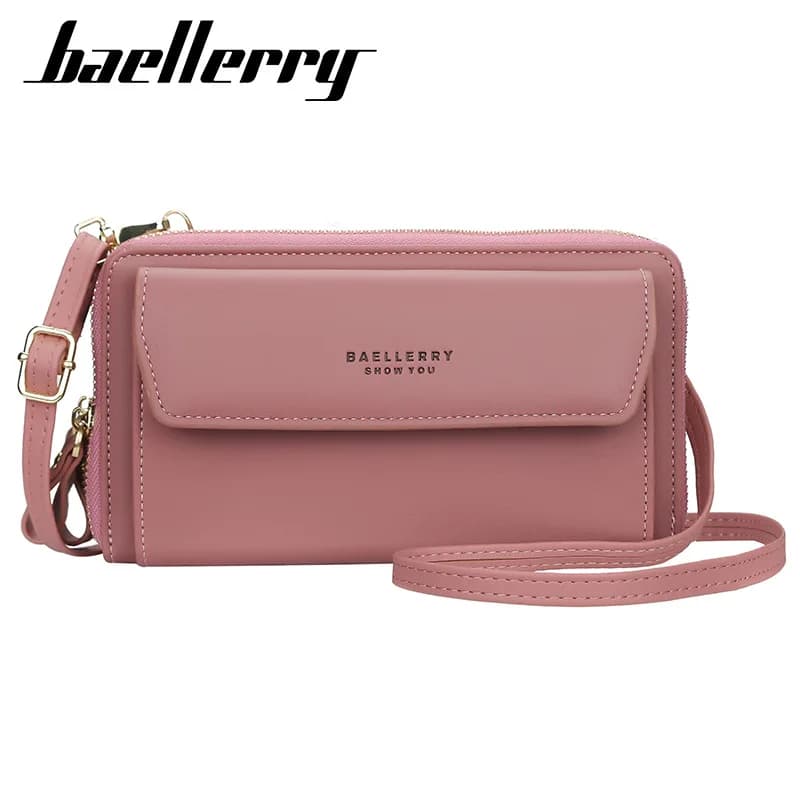 Borsa a Tracolla Mini Baellerry con Doppia Cerniera, Portafoglio da Donna, Borsa Premium per Cellulare
