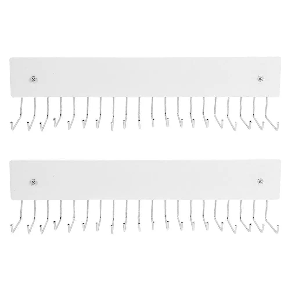 2Pcs Wall Mounted Belt and Tie Organizer 180 Degree Rotation Heavy Duty Iron Rack for Small Apartment Closet Wardrobe