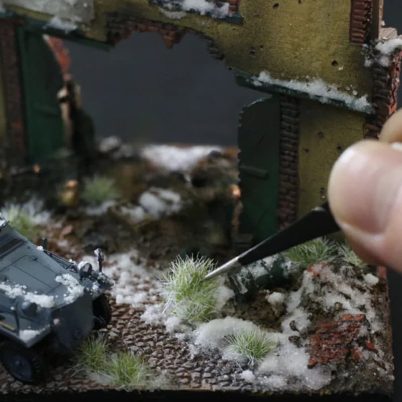 32tufts/scatola Ciuffi di erba statica che scioglie la neve, Modello di ciuffi di erba Erba artificiale Paesaggio ferroviario in miniatura Ferrovia Modellazione Dio