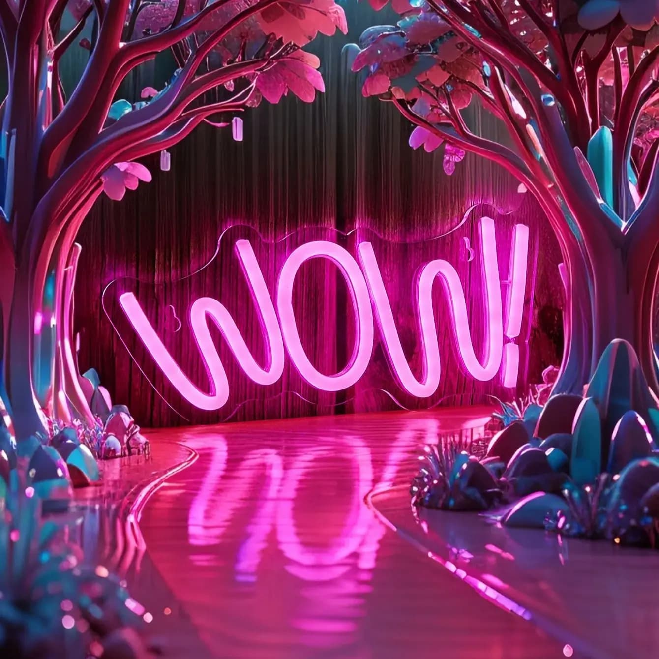 Chi-buy LED Neon wow USB Powered Neon Signs Decor Lamp Signs Birthday Gift Wall Art For Bedroom Room Bar Shop