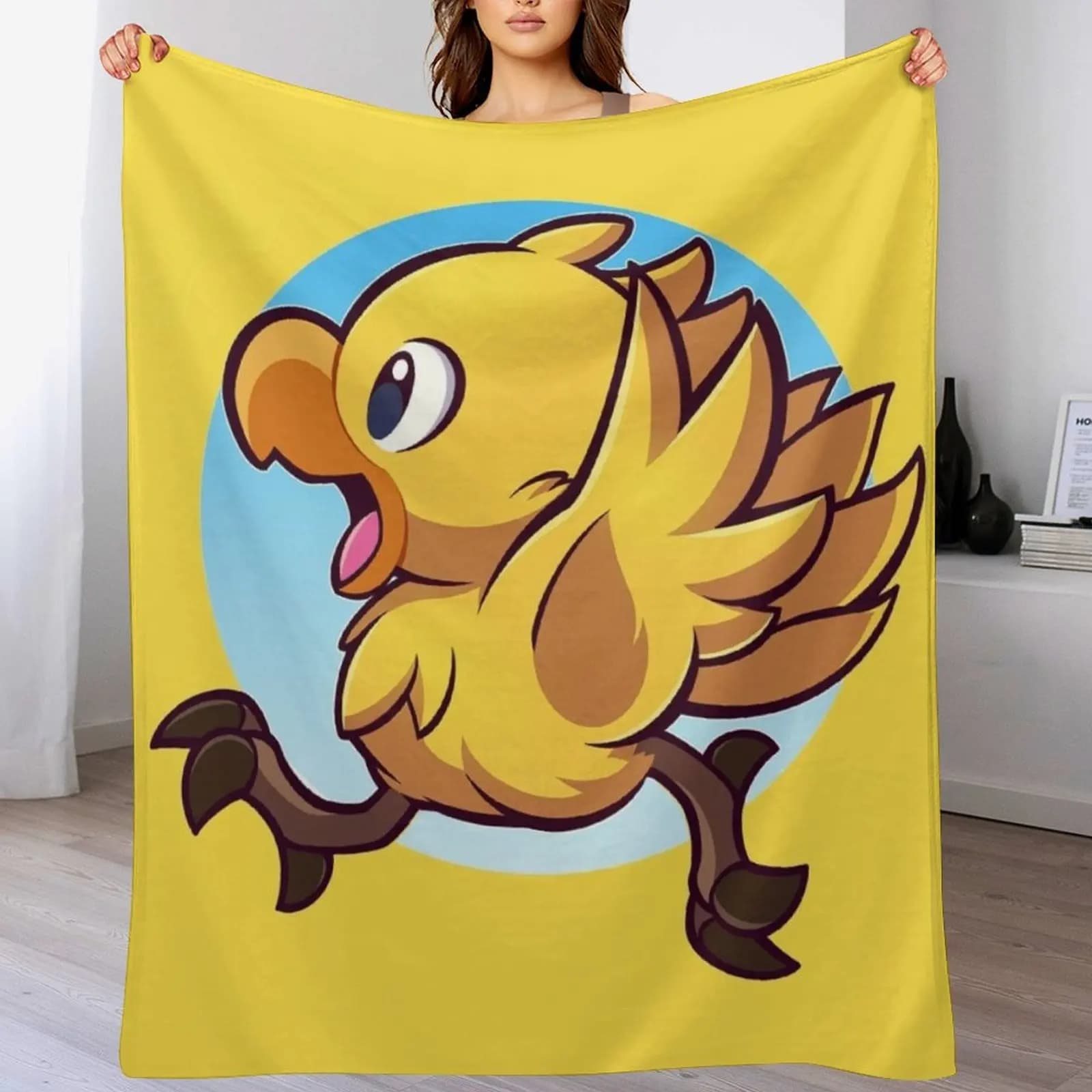 Chocobo Yellow Bird Adventure Coperta da tiro Sacco a pelo Designer farciti coperte regalo divertenti