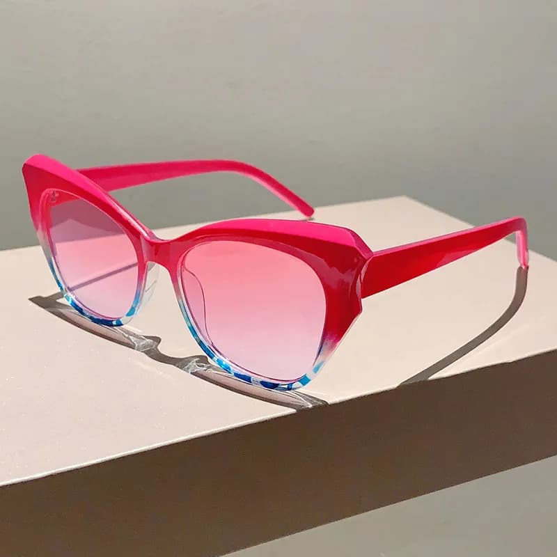 Occhiali da sole da donna trasparenti sfumati, occhiali da sole alla moda sfumati per eventi all'aperto, feste e uso quotidiano