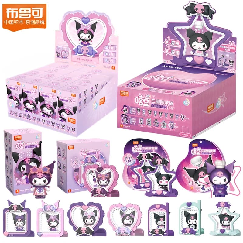 Originale Blokees Sanrio Kuromi Action Figure Doll Personaggio anime a sorpresa in scatola Simpatico giocattolo da collezione