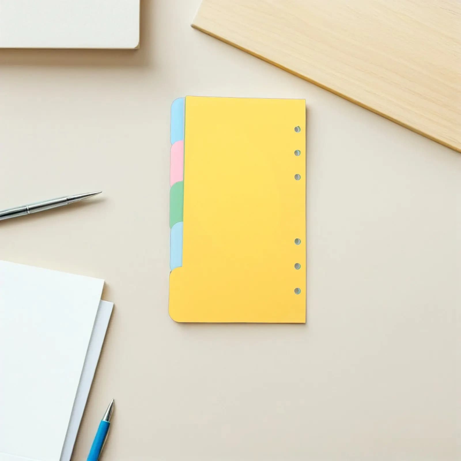 6 Set di Divisori per Quaderni A6 con Linguette, Separatori in Cartone per Organizzazione Planner, Scuola, Ufficio, Diario