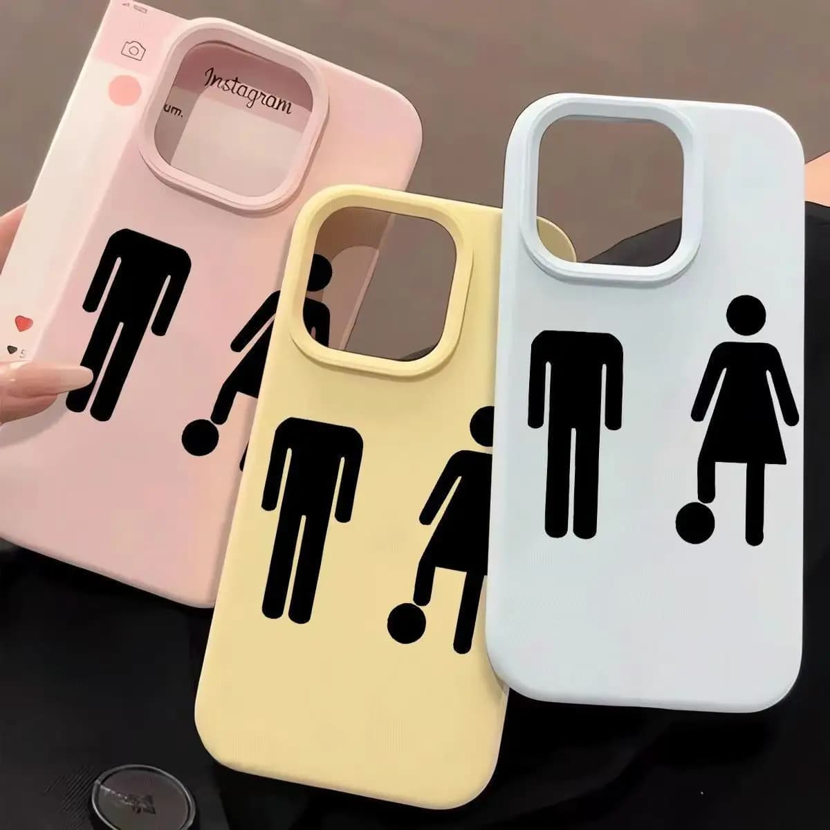 Funny Personality Abstract Cute Mini small people Phone Case For iPhone 17 16 15 14 13 12 11 Pro Max 14 Plus Silicone Back Cover
