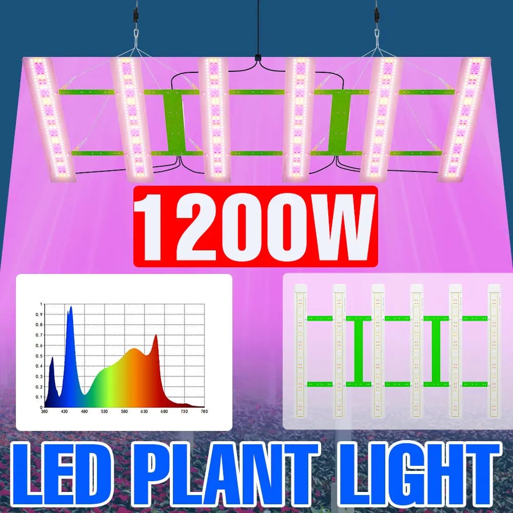 1200W LED Coltiva Le Luci Spettro Completo Quantum Board Serra Tenda Fiore Semi Verdure Lampada Coltivazione Pianta IR UV Spina USA/UE