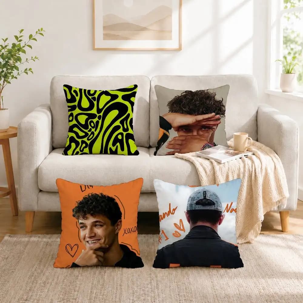 Ace driver Lando Norris Square Double-Sided printed Pillow Case Bedroom Bedside Pillow Sofa Cushion Cover Gift