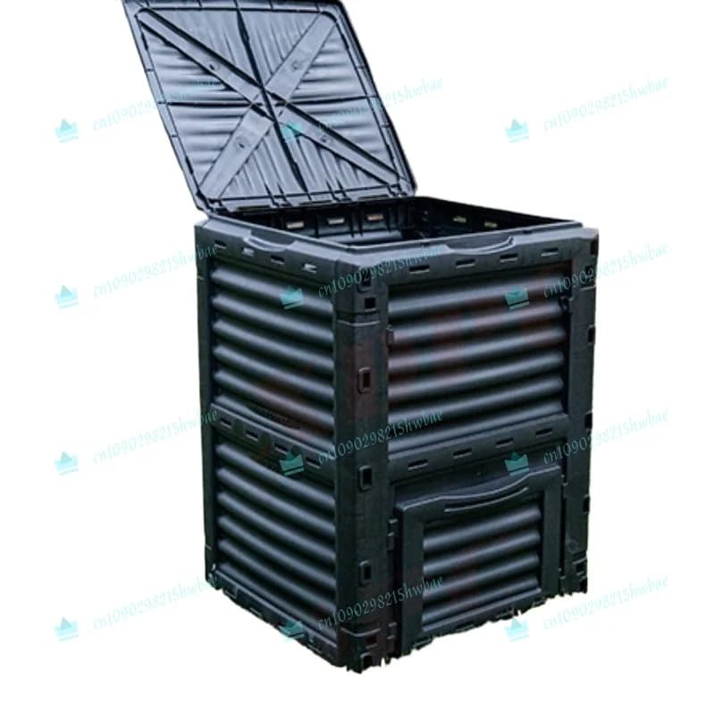 Compostiera da Giardino 300L, Compostatore Rotante in Plastica, Contenitore per Fertilizzante Organico