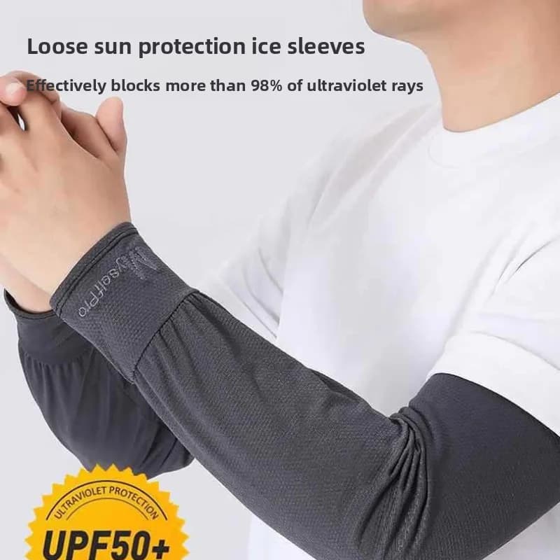 Sun Protective Sleeves in Ice Silk for Men and Women, Large and Allarized Model, UV Protection Summer