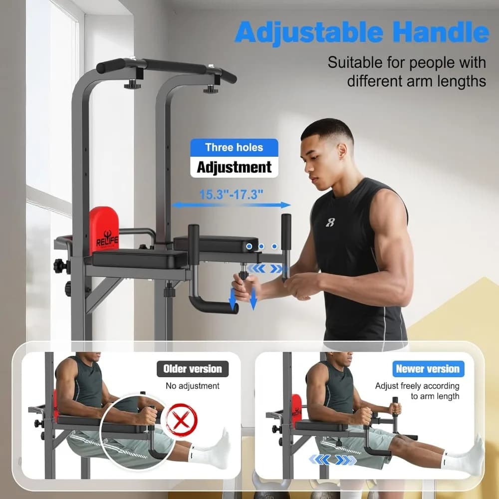 Power Tower con Barra per Trazioni e Stazione Dip, Attrezzatura per Allenamento di Forza per Palestra Domestica e Set da Soggiorno