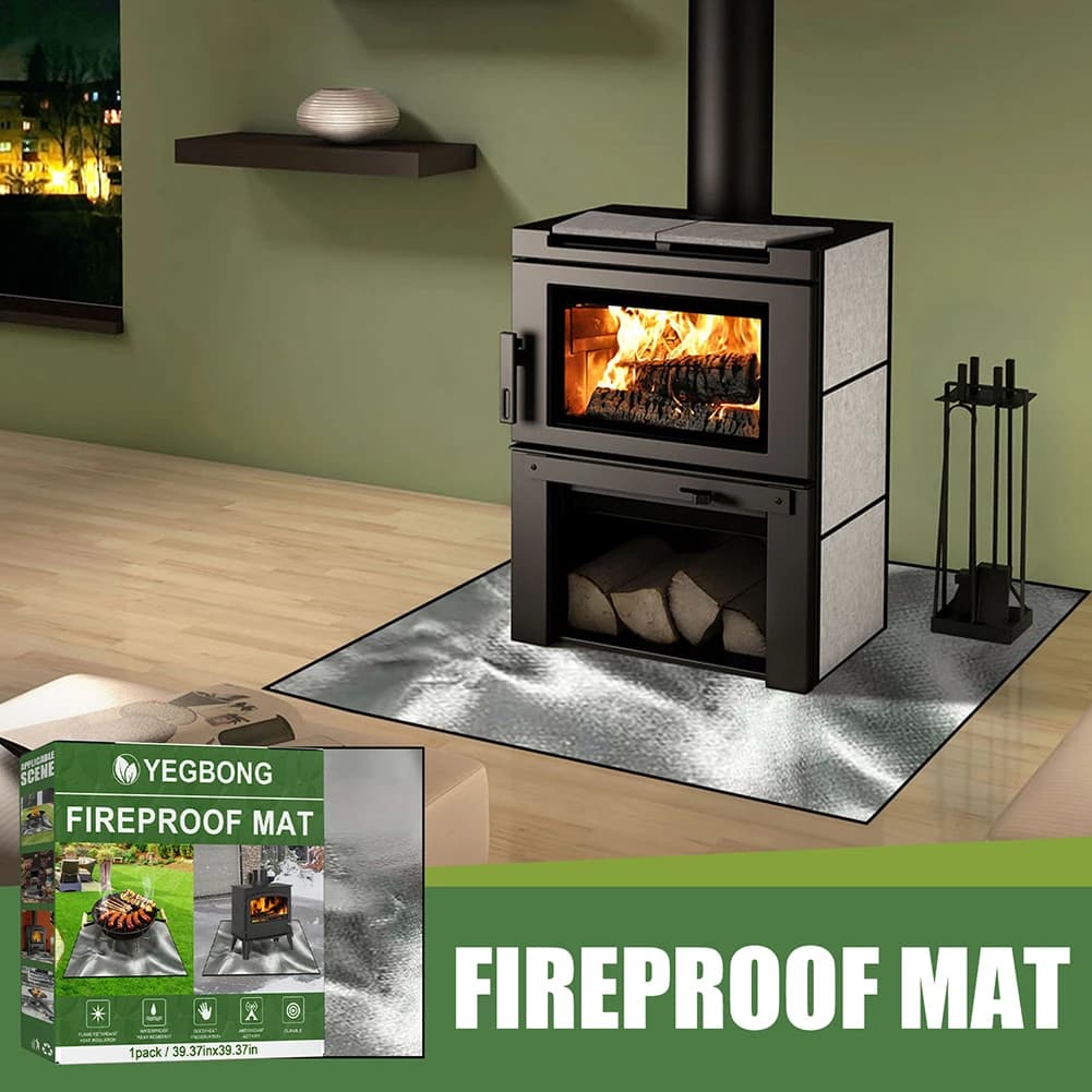 14x14cm tappetino quadrato per braciere resistente al calore 3 strati tappetino per braciere grande facile da pulire per erba all'aperto per Patio sul ponte