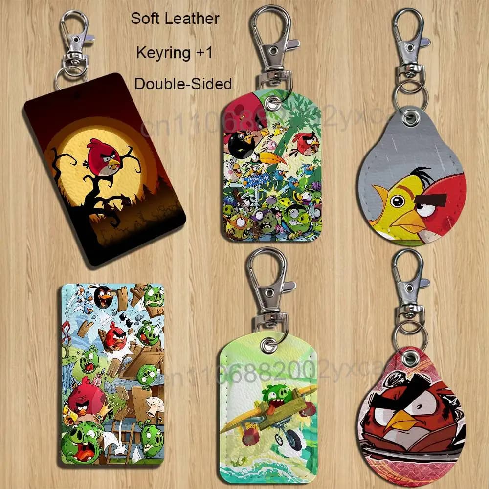 Portachiavi con Porta Carte e Custodia Protettiva per Chiavi di Sicurezza, Design Uccelli Carini e Divertenti, Idea Regalo