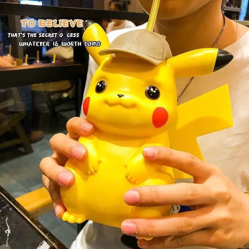 Pokemons Detective Water Cup Anime Kawaii Decorate Student Water Cup Creativity Portable Sippy Cup Surrounding Gift Wholesale