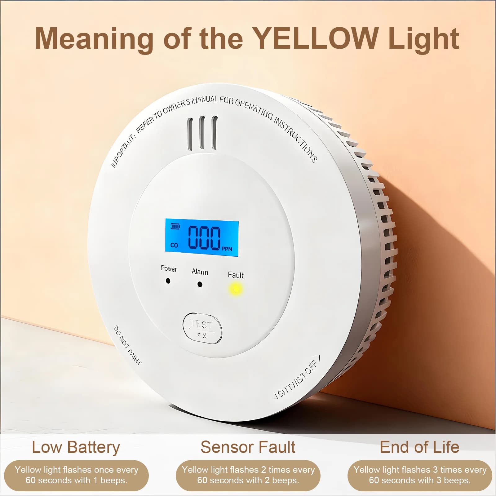 2 In 1 Alarm LCD Digital Display Detector Carbon Smoke And Carbon Monoxide Composite Alarm For Home Indoor Environment Security