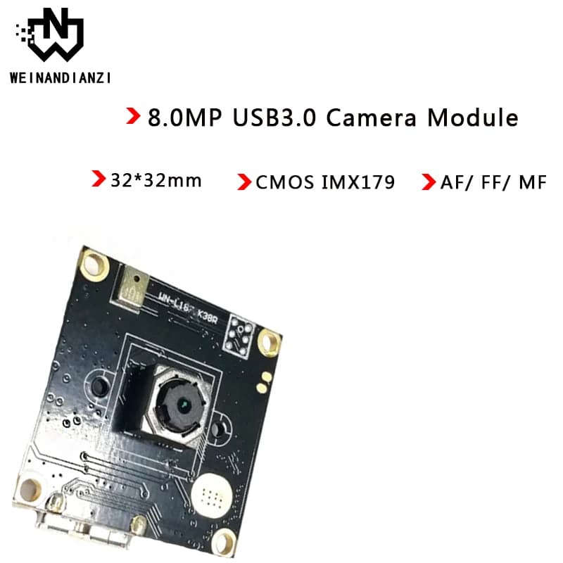 Modulo telecamera HD 8MP USB3.0 Messa a fuoco automatica IMX179 30fps Conforme con protocollo UVC, plug and play Videocitofono/scansione codice QR