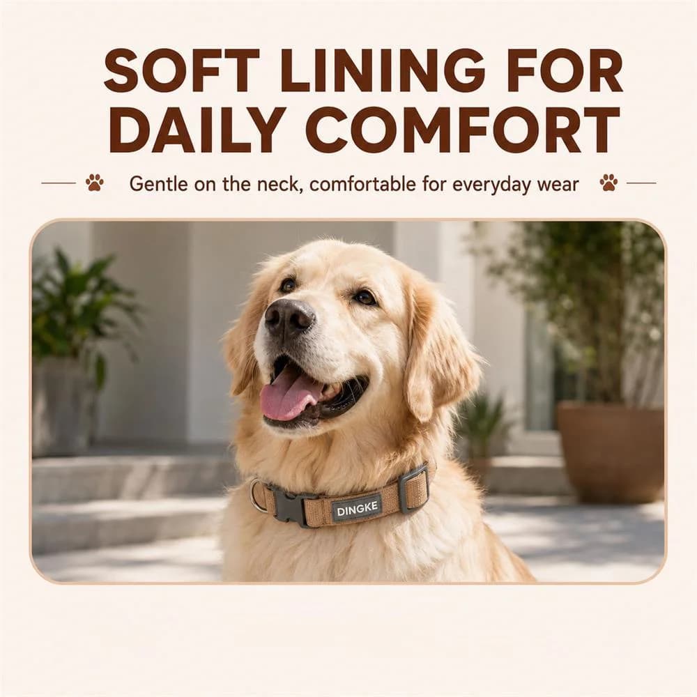 Soft-lined Braided Adjustable Quick-buckle Release Collar Suitable for Small Medium and Large Dogs Suitable for Daily Walks