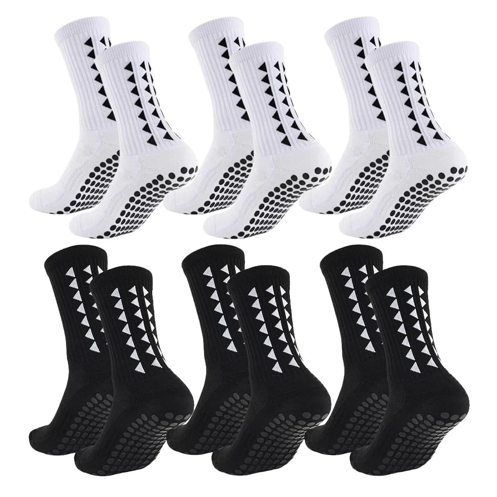 6 Pairs Men Women Football Grip Socks Towel Bottom Sport Socks Rugby Soccer Cycling Running Exercise Athletic Socks