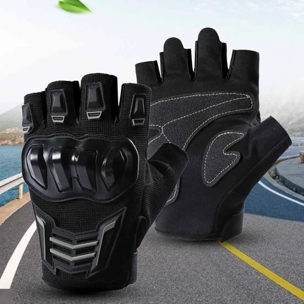 Wear Resistant Half Finger Gloves Anti-Slip Breathable Motorcycle Gloves Half Finger Design Drop Resistant Bicycle Gloves