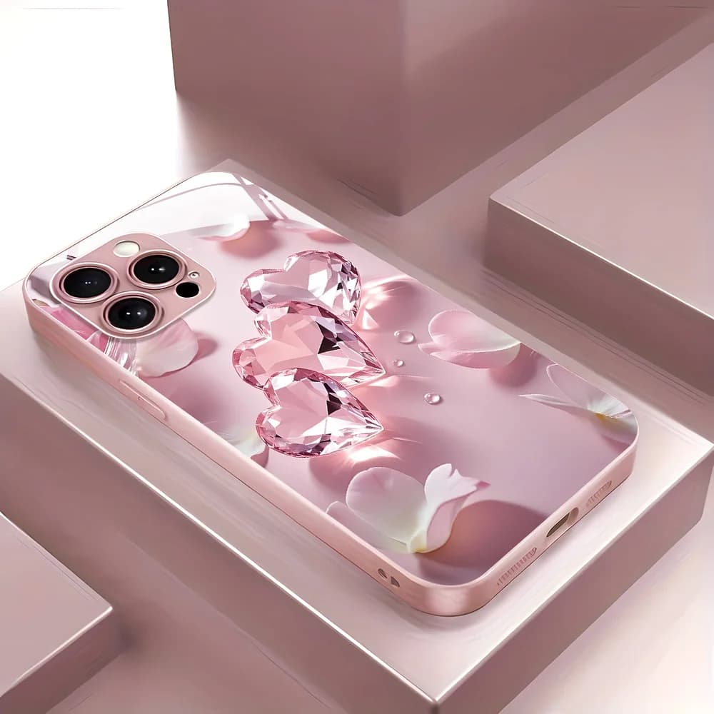 Pink Butterfly Tempered Glass Case For iPhone 17 Pro Max Cases iPhone 17 Air 16 15 14 Plus 13 12 11 X XS XR 7 8 SE2 Fundas Cover