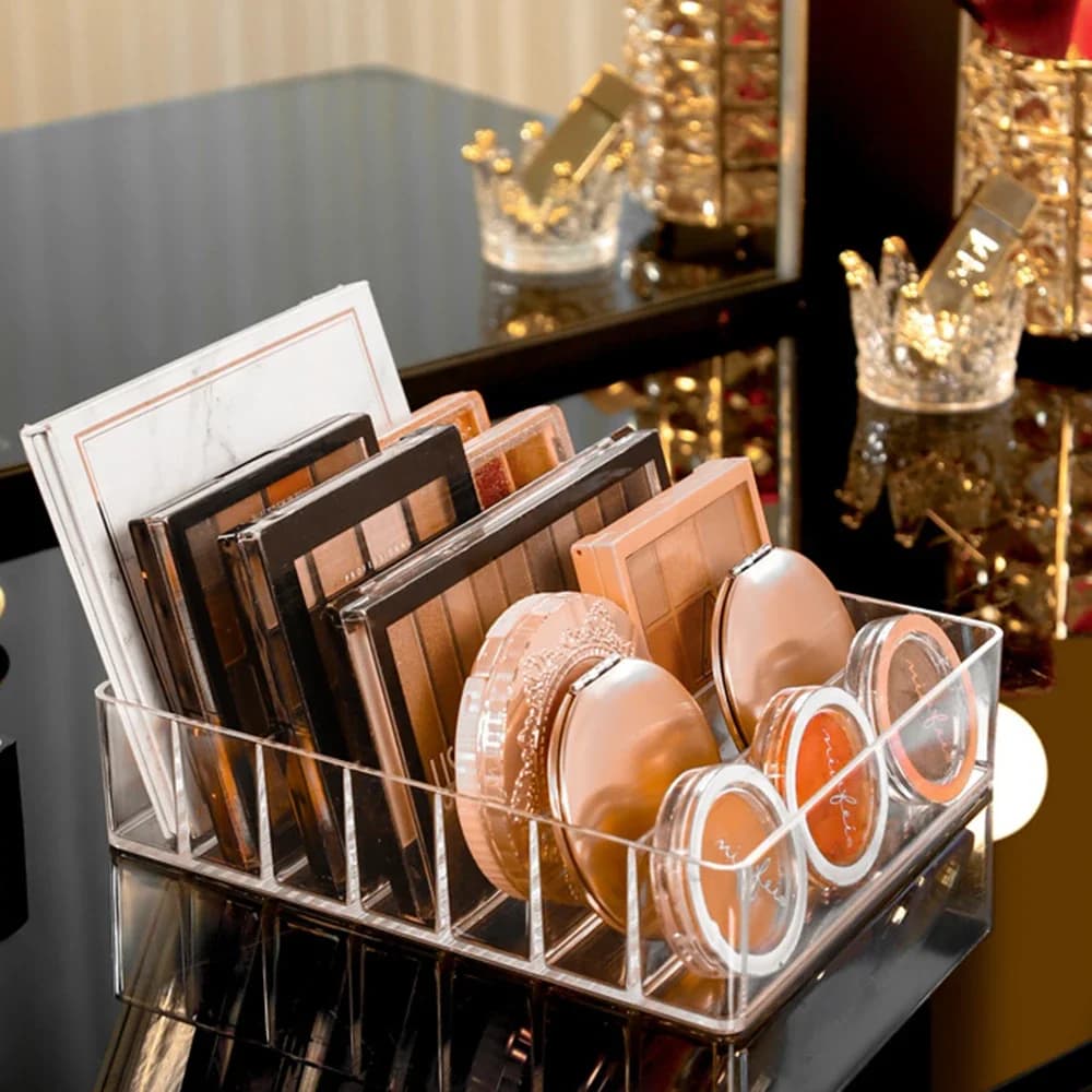 Scatola portaoggetti con 7 scomparti, portaoggetti in plastica trasparente per cosmetici, portaoggetti per rossetti, palette di ombretti, organizer per riporre oggetti, nuovo
