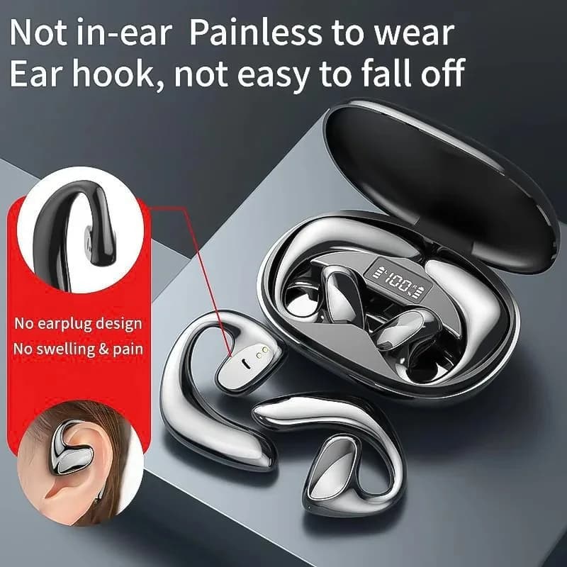 Bluetooth Wireless S900 Headphones with 9D Sound Effect, Sports Earrings with TWS Earrings and LED Display