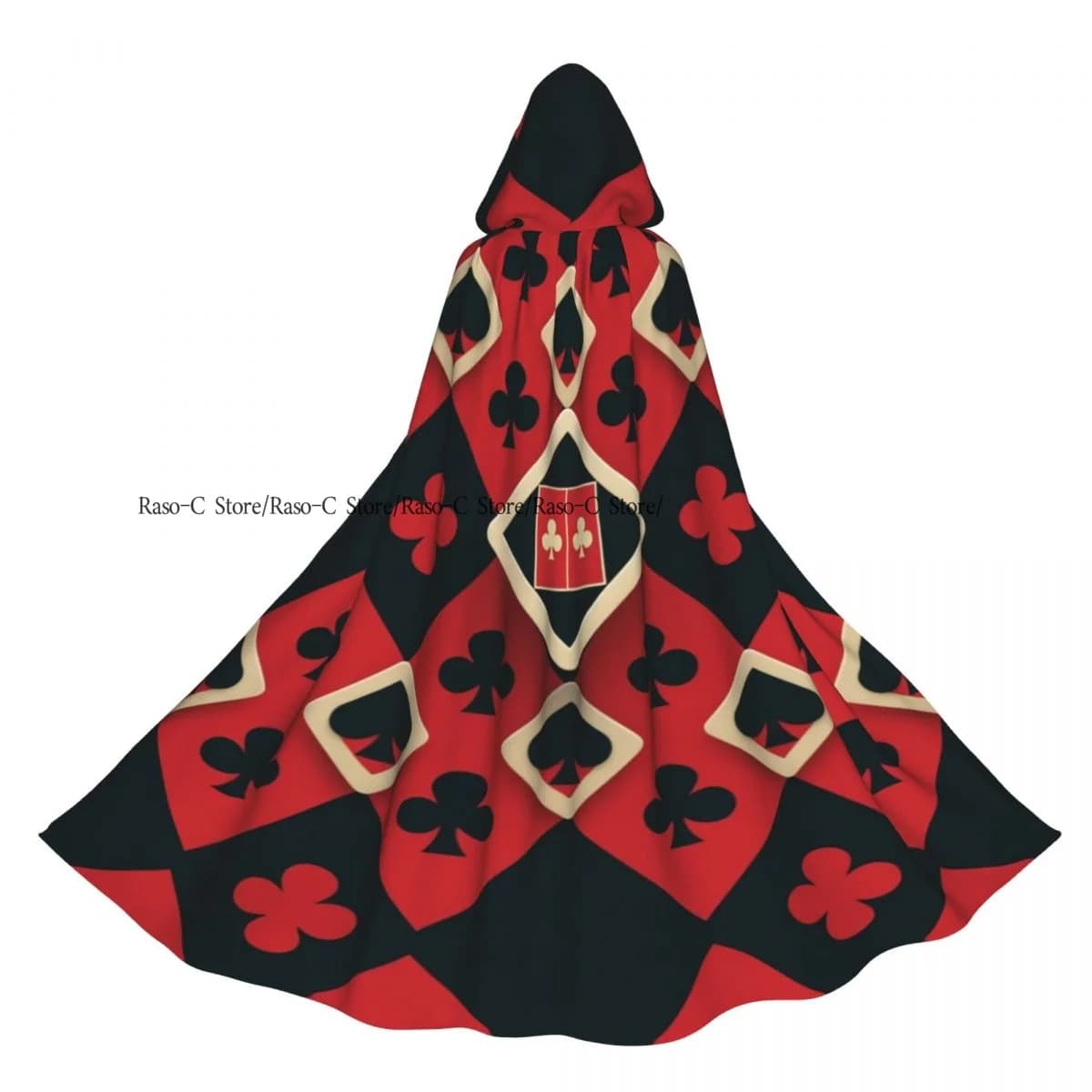 Unisex Witch Party Reversibile Con Cappuccio Vampiri Per Adulti Mantello Mantello Carta Vestito Club Tamburelli Spade