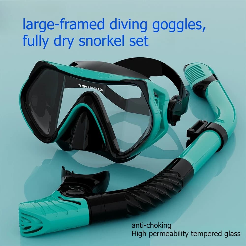 Occhialini da sub, snorkeling, set da snorkeling completamente asciutti, attrezzatura da nuoto in silicone liquido, occhiali da sub