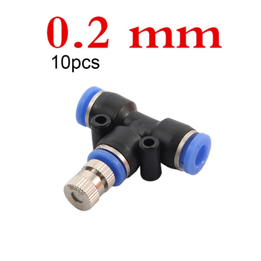 Ugello nebulizzatore a 3 vie per acqua, ugelli spray, connettori rapidi per umidificazione e paesaggistica, tubo da 1/4'' 0.15-0.8mm