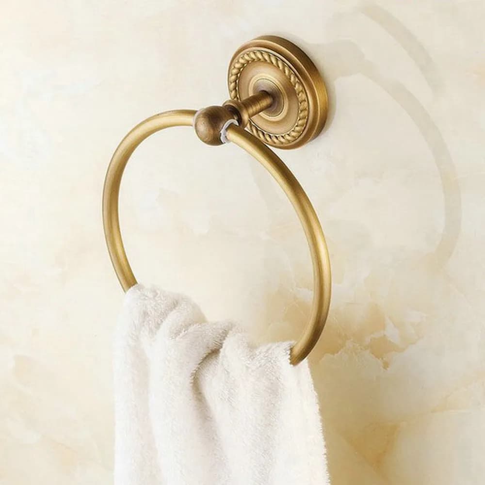 Accessorio per il bagno con portasciugamani da bagno a parete in ottone antico aba273