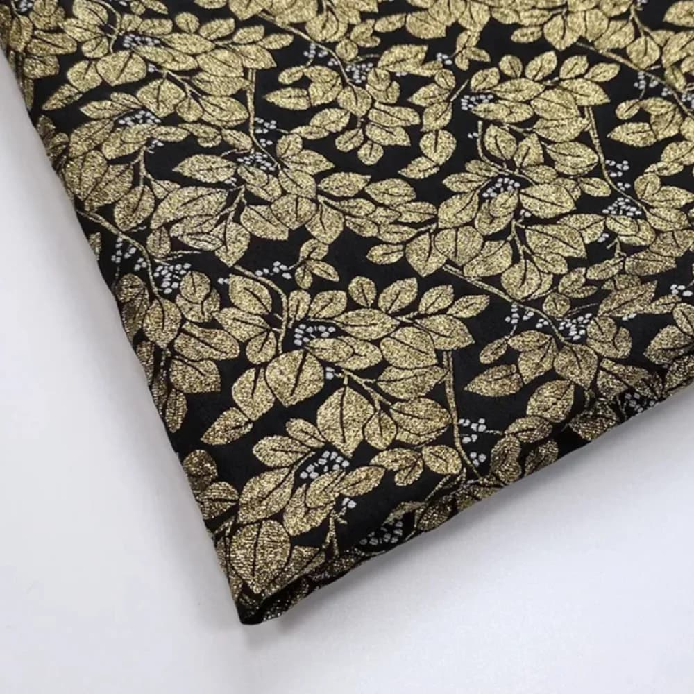 Oujin Thread Jacquard Brocade Fabric Leaf Windbreaker for Dress Suit Tibetan Costume Cloth Material Diy Sewing By The Meter