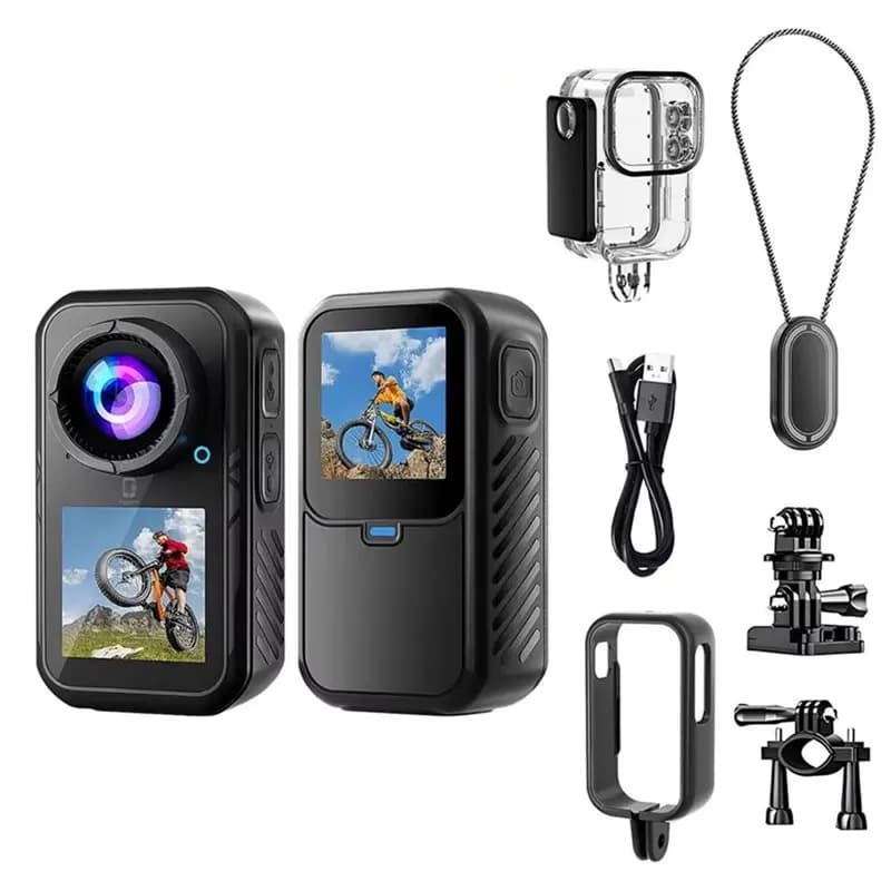 DIGIT-Outdoor Pocket 5K Thumb Camera Wifi Action Camera Anti-Shake 5X ZOOM Touchscreen Vlog Body Cam Bicycle Video Recorder