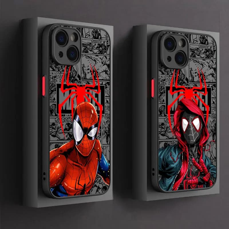 Spider Man Marvel Phone Case For iPhone 17 16 15 Pro Max Case 14 13 12 11 Pro Max 16e 17e Air Mini XS XR 8 Plus Shockproof Cover