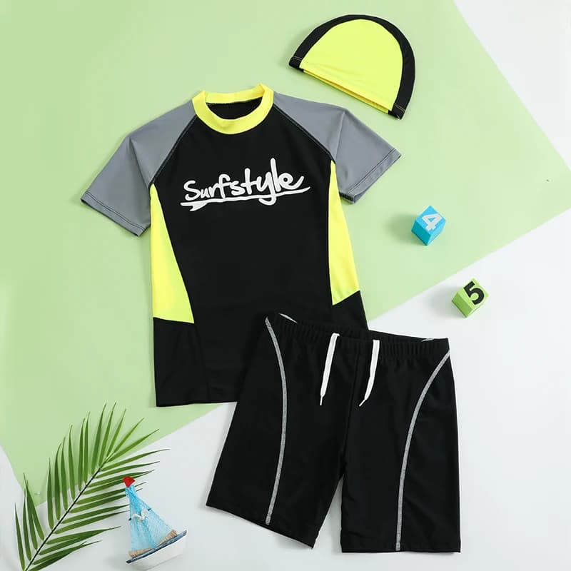 Ragazzi estivi di nuovo stile, costumi da bagno per bambini medi e grandi, pantaloncini a maniche corte divisi ad asciugatura rapida, costume da bagno da spiaggia per bambini