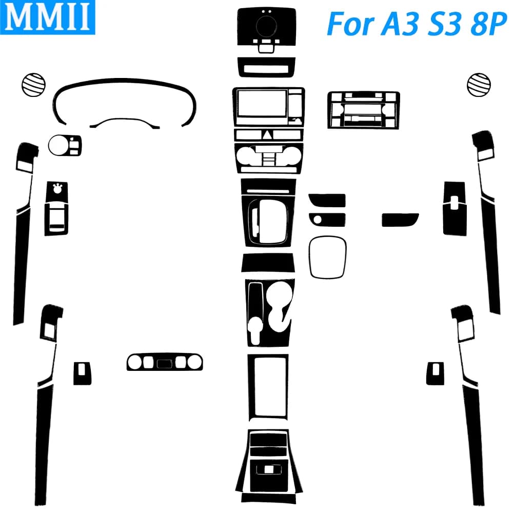 Per Audi A3 S3 8P 2006 2007 Piano Nero Gear Shift Uscita Aria Finestra Ascensore Radio Luce di Lettura Pannello Vestito Interni Auto adesivo