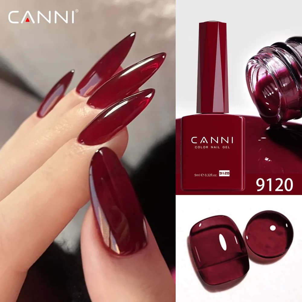 CANNI Smalto per unghie gel Crystal Clear Rosso Rosso sangue HEMA FREE Fantastico colore ultra splendido Soak Off UV LED Gel semipermanente9ml
