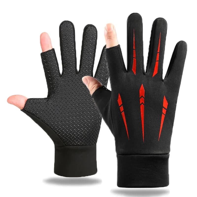 Men's Hot Cycling Gloves Autumn Winter Fishing Wear Resistant Driving Gloves with Water Repellent Motorcycle Touch Screen